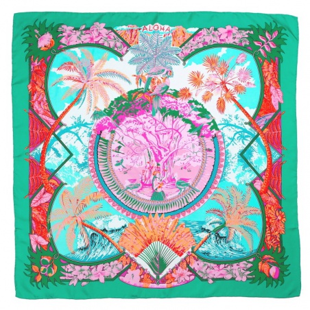 Hodvabna-satka-Oahu-90x90cm-letna-Hawai-zelena